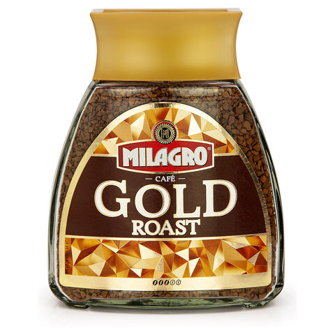 Кофе растворимый MILAGRO "Gold Roast" 190 г, стеклянная банка, сублимированный, 15003 - фото 1