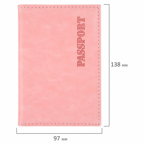 Обложка для паспорта экокожа, мягкая вставка изолон, "PASSPORT", розовая, STAFF "Profit", 238409 - фото 8
