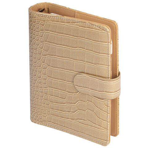 Ежедневник-органайзер недатированный B6 150x190 мм BRAUBERG "Comodo", под кожу, 160 л., бежевый, 116206 - фото 1