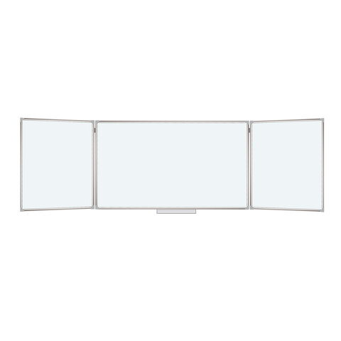 Доска магнитно-маркерная 3-х элементная 100х150/300 см, 5 рабочих поверхностей, белая, BRAUBERG, 231708 - фото 1