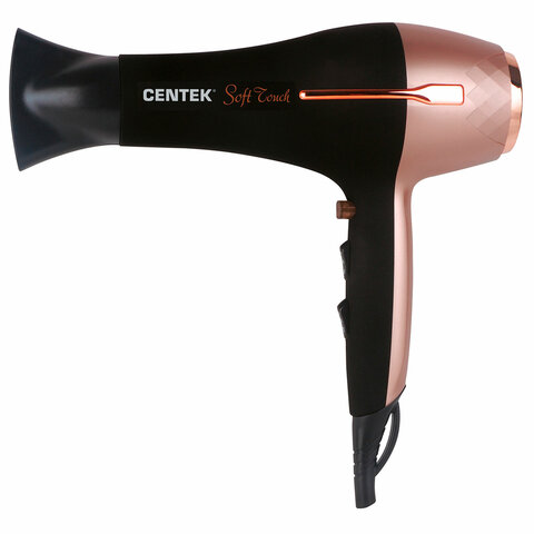 Фен CENTEK CT-2242, 2000 Вт, 2 скорости, 3 температурных режима, черный/розовый - фото 1