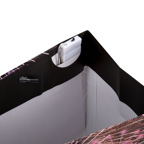 Пакет подарочный (1 штука) 26x13x32 см (L), "LED Bag", черный, ЗОЛОТАЯ СКАЗКА, 700836 - фото 7