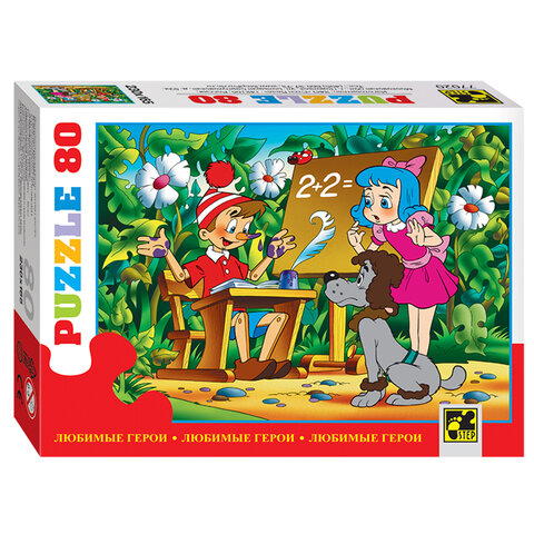 Пазл картонный 80 элементов, "Любимые герои", АССОРТИ, поле 23х16,5 см, STEP PUZZLE - фото 4