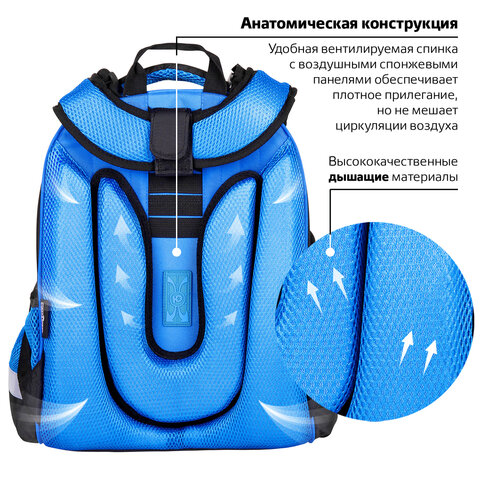 Ранец ЮНЛАНДИЯ EXTRA с дополнительным объемом, 2 отделения, "Soccer ball", 38х29х18 см, 270677 - фото 16