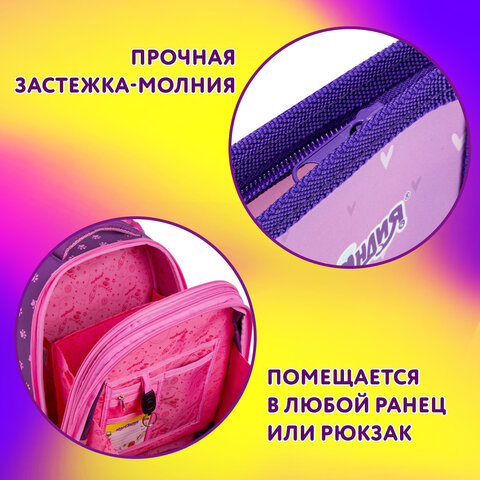 Папка для тетрадей ЮНЛАНДИЯ А4, 1 отделение, пластик, на молнии, "Candy friends", 272139 - фото 8