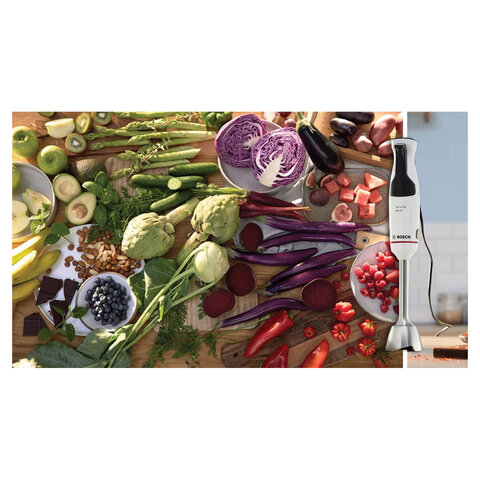 Блендер погружной BOSCH MSM4W210, 600 Вт, 1 скорость, 1 насадка, стакан, белый - фото 11