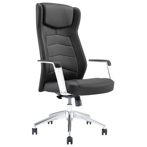 Кресло BRABIX PREMIUM ''Viking EX-759'', синхромеханизм, алюминий, натуральная кожа, черное, 532933 - фото 1