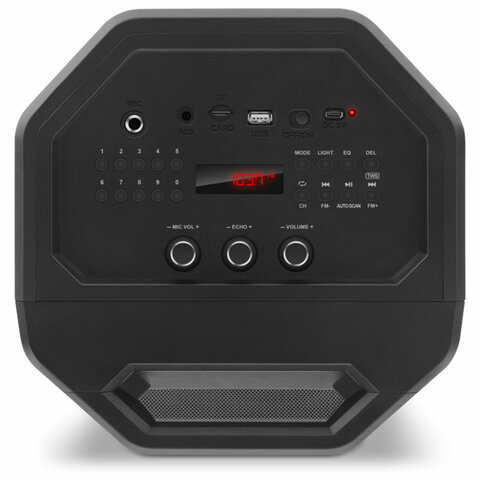 Колонка портативная SVEN PS-655, 50 Вт, TWS, Bluetooth, FM, USB, microSD, LED-дисплей, пульт, черная, SV-020163 - фото 3