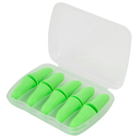 Беруши одноразовые пенополиуретановые без шнурка, КОМПЛЕКТ 5 пар в контейнере, SNR 43 дБ, RABBITEX (РАББИТЕКС), 671319 - фото 7