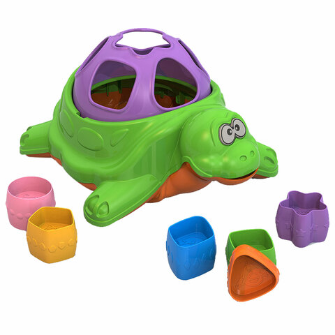 Игра-сортер дидактическая "Черепаха", пластиковая, 6 формочек, НОРДПЛАСТ, 793 - фото 1