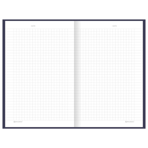 Блокнот А5 134х206 мм, 80 л., твёрдый, клетка, BRAUBERG "Minimal", синий, 116439 - фото 5