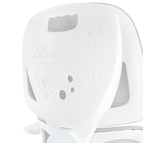 Кресло детское с поясничной поддержкой BRABIX KIDS "MG-225", сетка/ткань TW, серое, 533318 - фото 10