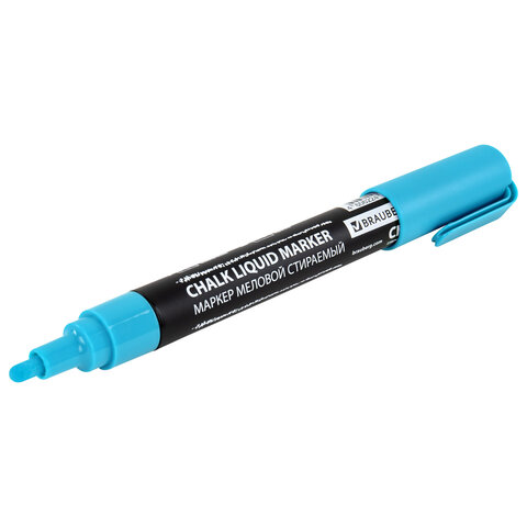 Маркер меловой CHALK LIQUID MARKER, СИНИЙ, 3 мм, стираемый, BRAUBERG "CHALK", 152592 - фото 6