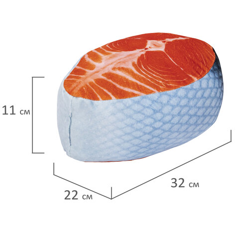 Игрушка мягкая "СТЕЙК ЛОСОСЯ", ткань вельбоа, 32х22 см, WOOZOO (ВУЗУ), 666981 - фото 8