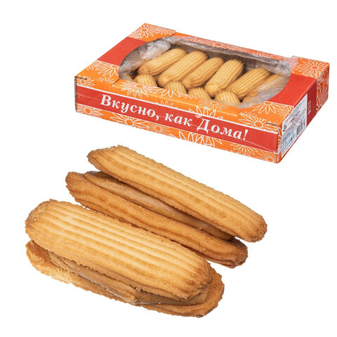 Печенье песочное СЕВЕРНАЯ СТОЛИЦА "Полоска" с вареной сгущенкой, 650 г, картонная коробка, 00-00000296 - фото 1
