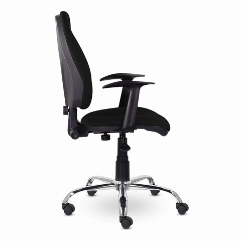 Кресло BRABIX "Comfort MG-322", хром, регулируемая эргономичная спинка, ткань, черное, 532558 - фото 2