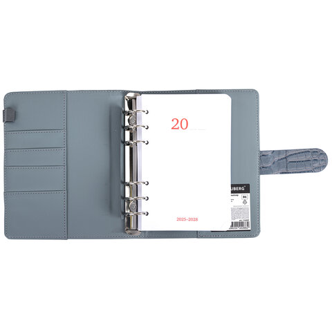 Ежедневник-органайзер недатированный B6 150x190 мм BRAUBERG "Comodo", под кожу, 160 л., серый, 116207 - фото 2