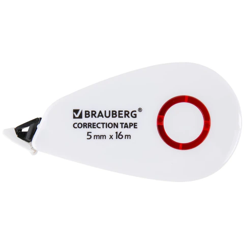 Корректирующая лента BRAUBERG SUPER, 5 мм х 16 м, корпус белый, блистер, 229061 - фото 2