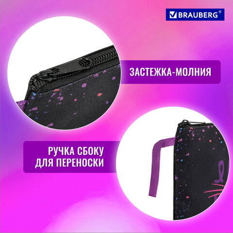 Папка для тетрадей BRAUBERG А4, 1 отделение, полиэстер, на молнии, с ручкой, "Leopard", 272170 - фото 9