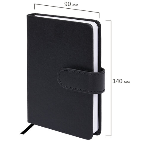 Скетчбук, белая бумага 140 г/м2 90х140 мм, 80 л., КОЖЗАМ, застежка, BRAUBERG ART CLASSIC, черный, 116459 - фото 3