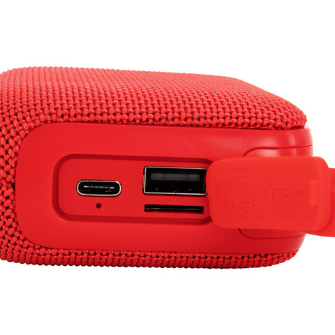 Колонка портативная влагозащищенная KAIGO (КАЙГО) BS100, 5 Вт, Bluetooth, USB, Micro SD, TWS, FM, красная, 514220 - фото 5