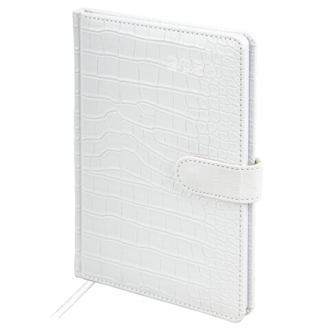 Еженедельник датированный 2026 А5 145х215 мм, BRAUBERG "Party", под кожу, белый, 117179 - фото 1