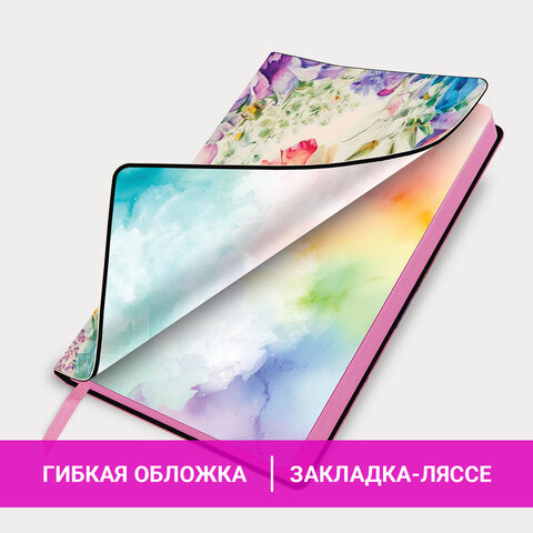 Ежедневник датированный 2026 А5 138x213 мм, BRAUBERG "Vista", под кожу, гибкий, "Цветы", 117447 - фото 14