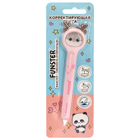 Корректирующая лента FUNSTER (ФАНСТЕР) "Милые зверята", 5 мм x 6 м, ассорти, в блистере, 273982 - фото 3