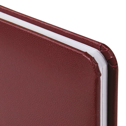 Еженедельник датированный 2026, МАЛЫЙ ФОРМАТ 95х155 мм, А6, BRAUBERG "Select", балакрон, бордо, 117194 - фото 4