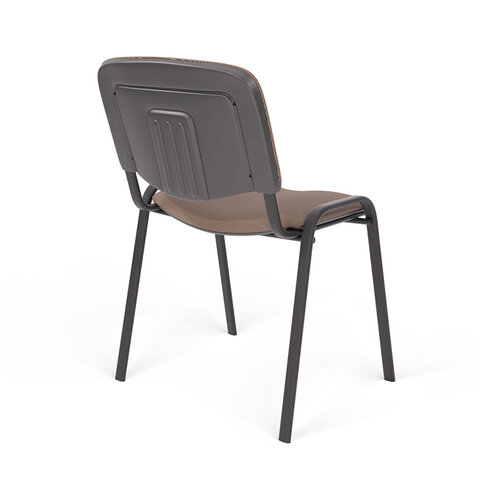 Стул для персонала и посетителей "ИЗО", черный каркас, ткань коричневая, В-28/С-24 - фото 5
