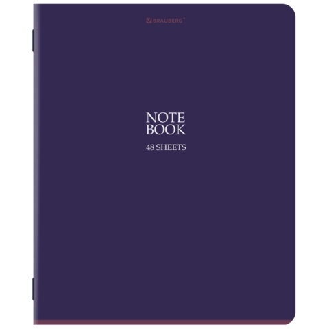 Тетрадь А5, 48 л., BRAUBERG, скоба, клетка, SoftTouch, "NoteBookMono", (микс в спайке), 405325 - фото 5