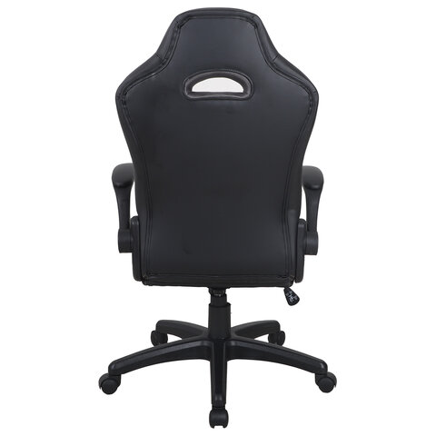 Кресло компьютерное BRABIX "Skill GM-005", откидные подлокотники, экокожа, черное/желтое, 532494 - фото 3