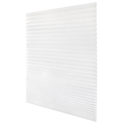 Жалюзи-плиссе, штора тканевая самоклеящаяся BRABIX, 120х180 см, СТАНДАРТ+, 80 г/м2, цвет белый, 1 шт., 700010 - фото 1