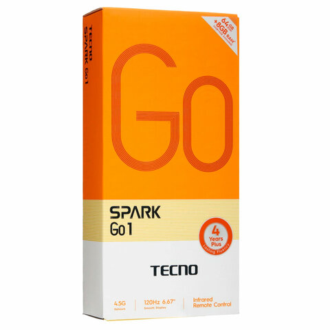 Смартфон TECNO SPARK GO1, 2 SIM, 6,67", 4.5G, 13/8 Мп, 4/64 ГБ, черный, пластик, TCN-KL4.4.64.BK - фото 11