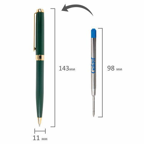 Ручка подарочная шариковая GALANT "Ando Emerald", корпус изумруд, детали золото, узел 0,7 мм, линия письма 0,5 мм, синяя, 144175 - фото 7