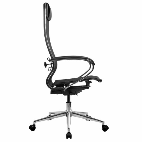Кресло МЕТТА "ErgoLife" 10 B1-104K, хром, синхромеханизм, прочная сетка, черное - фото 4