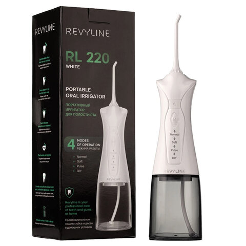Ирригатор для полости рта REVYLINE RL 220, емкость резервуара 0,3 л, 2 насадки, белый, 7943 - фото 1