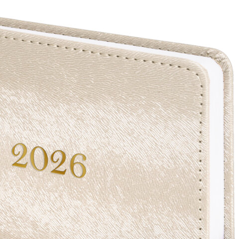 Ежедневник датированный 2026 А5 138х213 мм, BRAUBERG "Elegant", под кожу, застежка, бежевый, 117369 - фото 3
