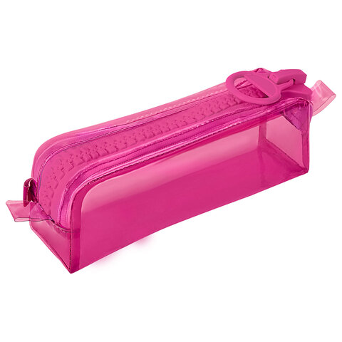 Пенал BRAUBERG с объемной "тракторной" молнией, 1 отделение, ПВХ, 22х8х6,5 см, "Ultra pink", 272340 - фото 3