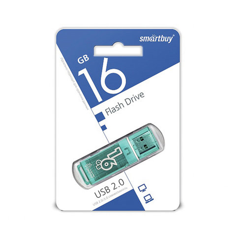 Флеш-память Smartbuy Glossy, 16Gb, USB 2.0, зел, SB16GBGS-G - фото 3