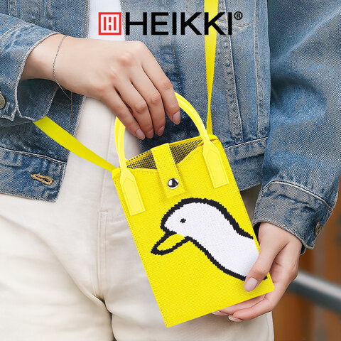 Сумочка-органайзер повседневная HEIKKI KNIT (ХЕЙКИ) кросс боди, вязаная, 17х12х5 см, "Желтый гусь", 273791 - фото 8