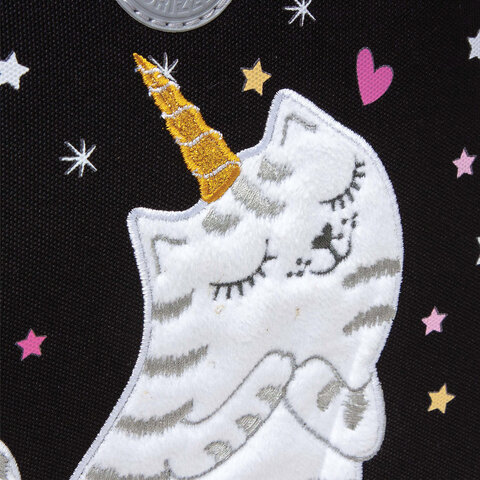 Ранец GRIZZLY анатомическая спинка, c брелоком, для девочек, RAINBOW CAT, 36х28х20 см, RAz-486-2/1 - фото 12