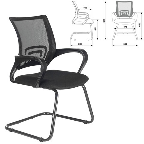 Кресло для приемных и переговорных BRABIX "Fly CF-100", черное, 532087 - фото 2