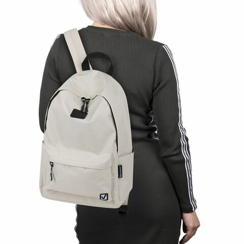 Рюкзак BRAUBERG POSITIVE универсальный, карман-антивор, "Beige", 42х28х14 см, 270776 - фото 10