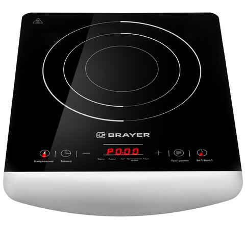 Настольная индукционная плита BRAYER BR2801, 2000 Вт, 5 программ, сенсорное управление, черная - фото 2