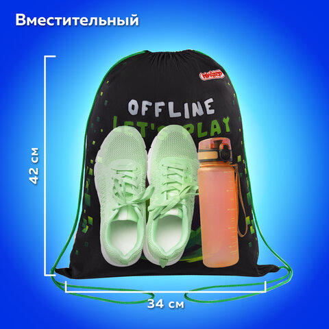 Мешок для обуви ПИФАГОР, 1 отделение, 42х34 см, "Offline", 273424 - фото 10