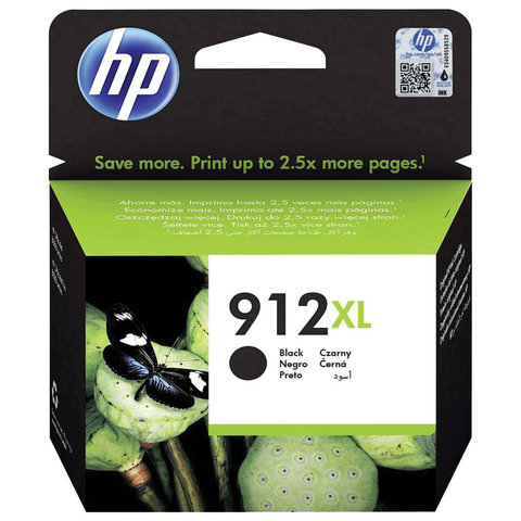 Картридж струйный HP (3YL84AE) для HP OfficeJet Pro 8023, №912XL черный, ресурс 825 страниц, оригинальный - фото 1