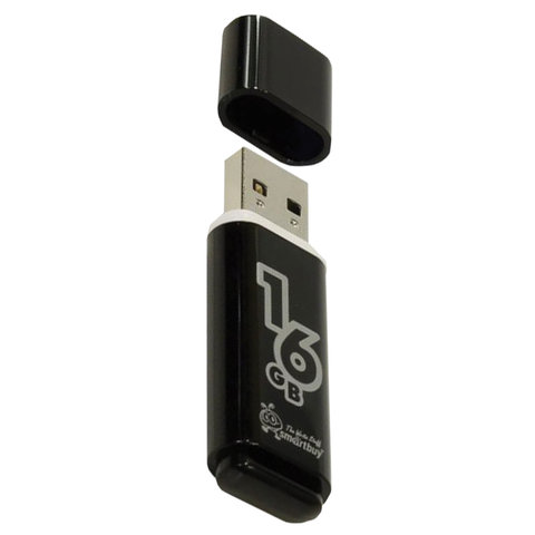 Флеш-память Smartbuy Glossy, 16Gb, USB 2.0, чер, SB16GBGS-K - фото 2