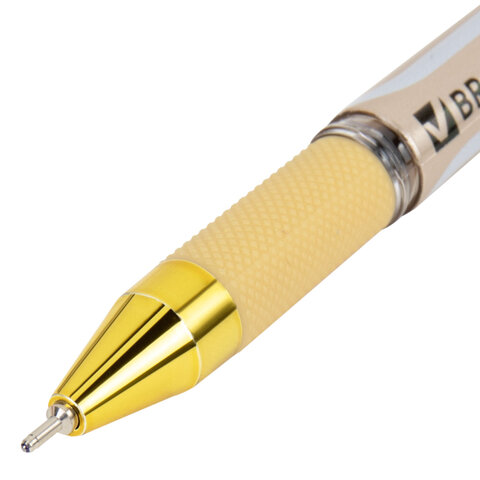 Ручка шариковая масляная с грипом BRAUBERG "Delta Plus Gold", СИНЯЯ, пишущий узел 0,7 мм, линия письма 0,35 мм, 144256 - фото 4