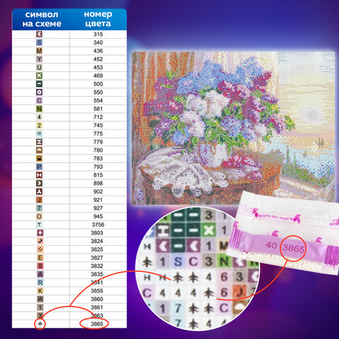 Картина стразами (алмазная мозаика), 30х40 см, ОСТРОВ СОКРОВИЩ "Букет сирени", без подрамника, 663860 - фото 14